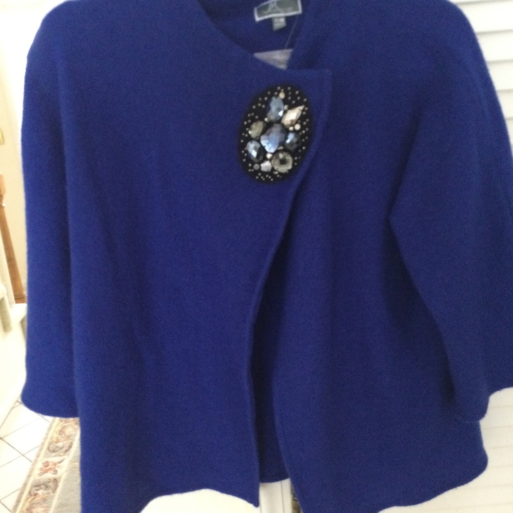 JM collection petite medium royal blue wool sweater